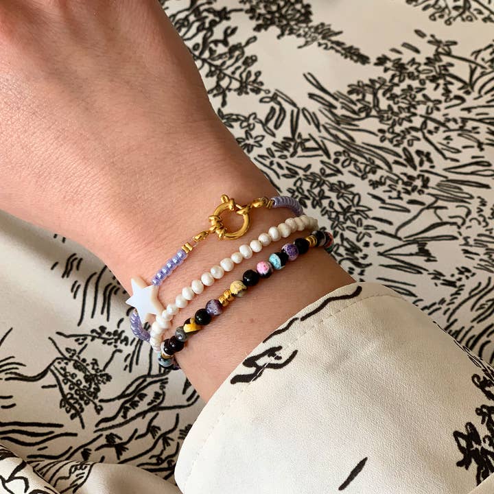 Don' aparte - Vente Bracelet de perles - Bracelet en étoile violette1