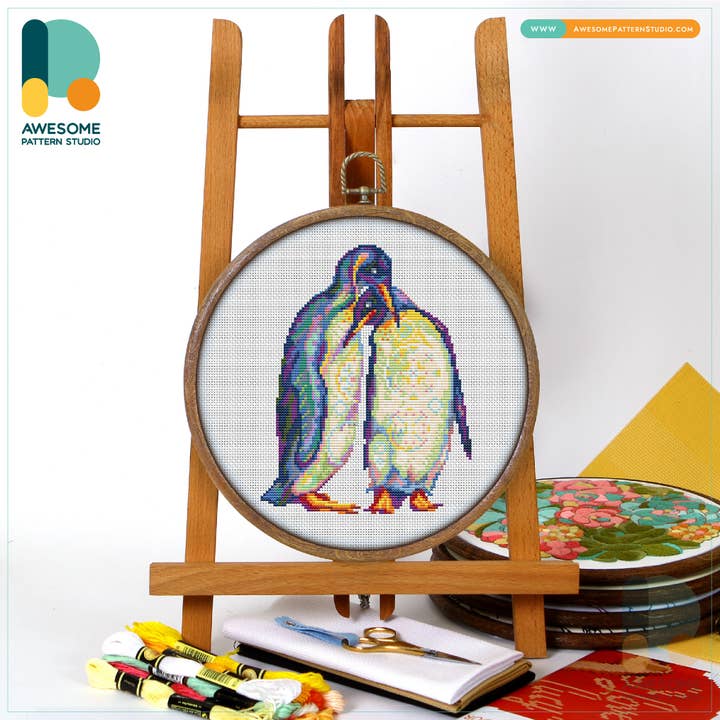 CS1331 Penguin, Counted Cross Stitch Kit for wholesale by Awesome Pattern Studio