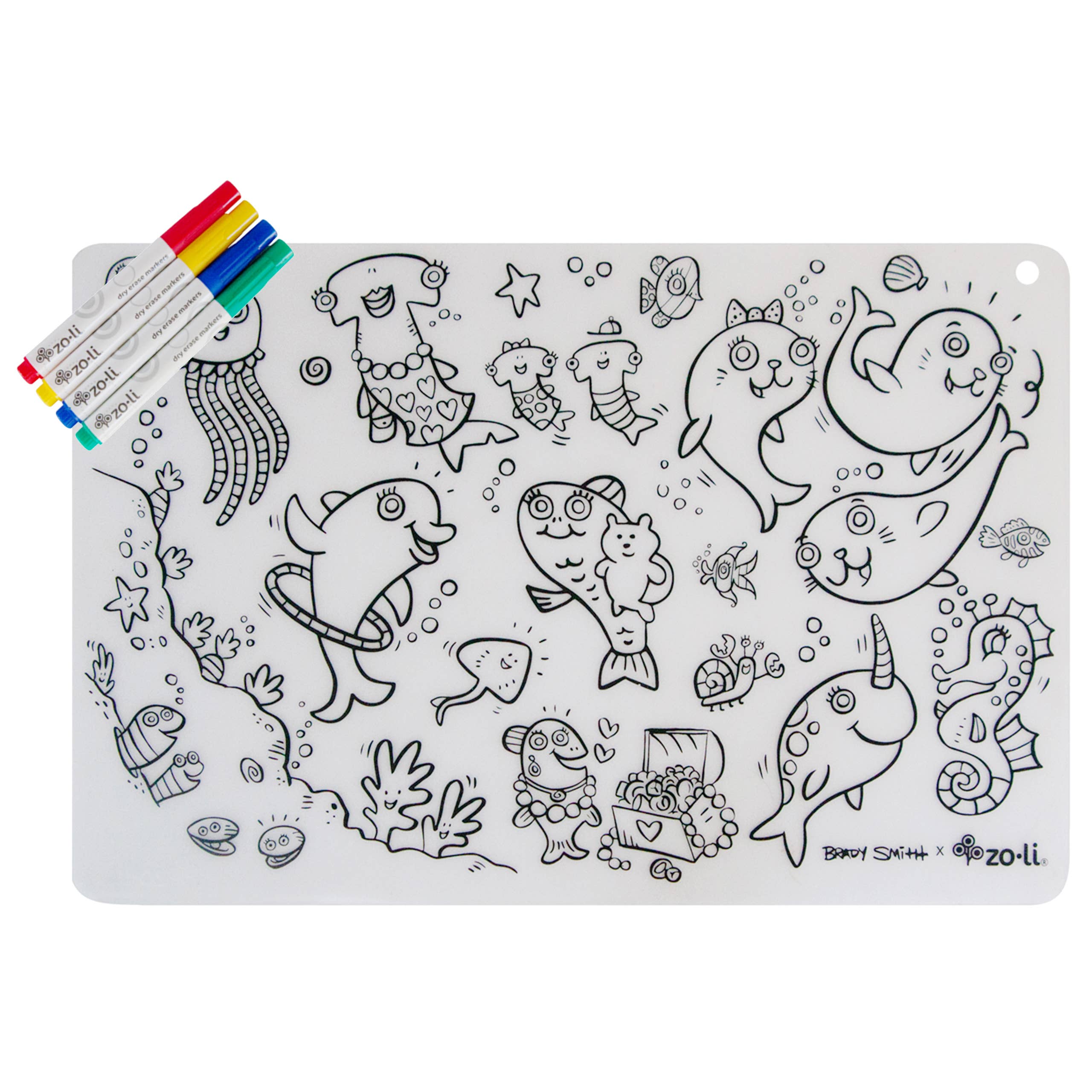 ZoLi - Wholesale Coloring Mat - Kids & Baby - colorMATTIES - Sea Fun + Space Fun Coloring Placemats1