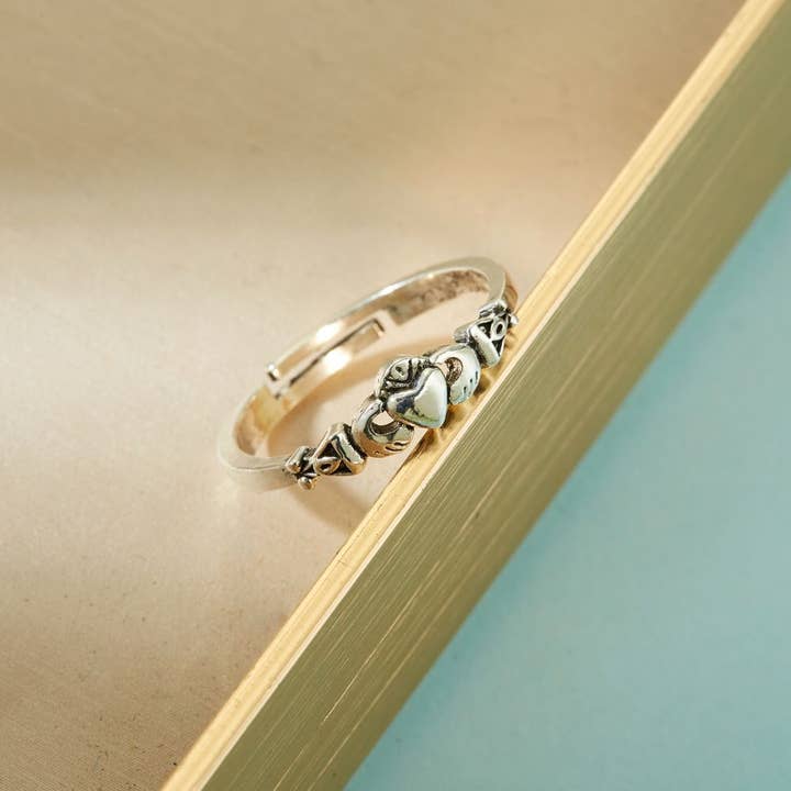 Ashlen - Wholesale Band/gestapelde ring - CELTIC CLADDAGH ZILVEREN RING (VERSTELBAAR)