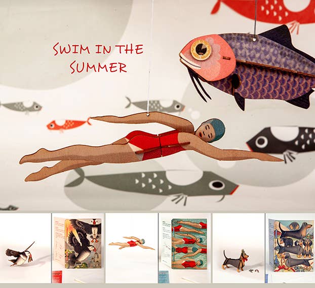 Formes Berlin GbR - Vente Cartes de Noël - Carte de vœux décorative 3D Nageuse2