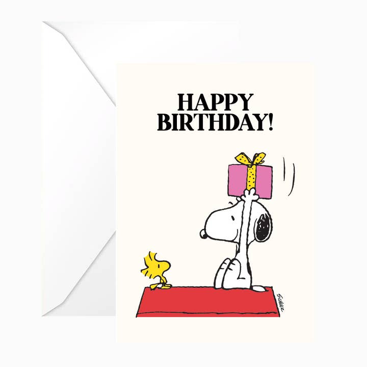 Titlee - Wholesale Birthday Card - Double Snoopy "Happy Birthday" card with white envelope