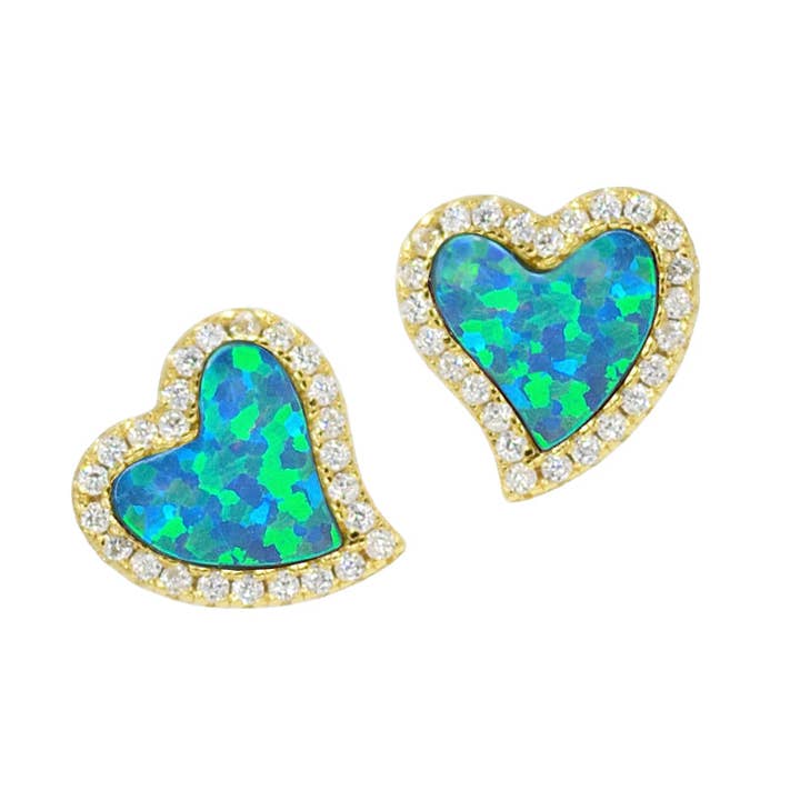 Kamaria Jewelry – Brincos de pino por atacado – Brincos de coração Amore - Opal