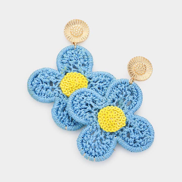 Sensibling Corp. – Brincos de argola por atacado – Brincos em Crochet Flor Pangle2