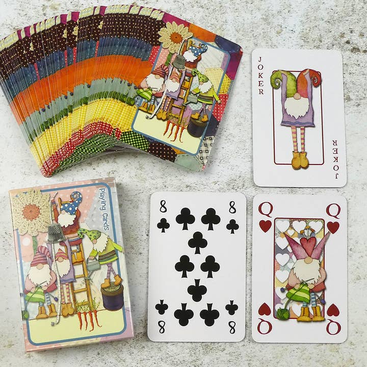 Emma Ball Ltd - Wholesale Playing Cards - Crafting Gnomes Playing Cards in a Tin1