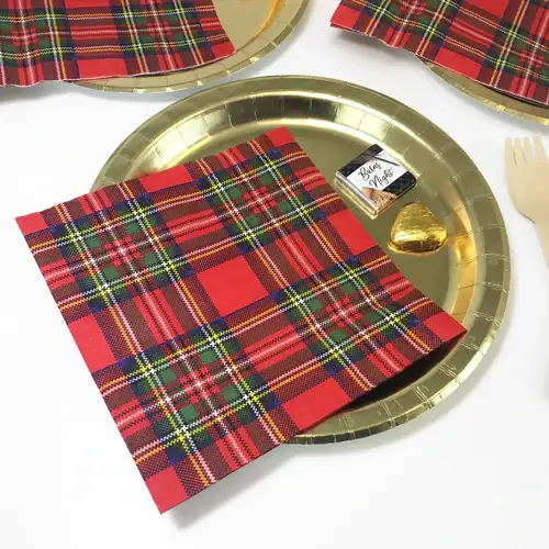 Dublin Gift Company - Wholesale Disposable Napkin - Scottish Royal Stewart Tartan Napkins9