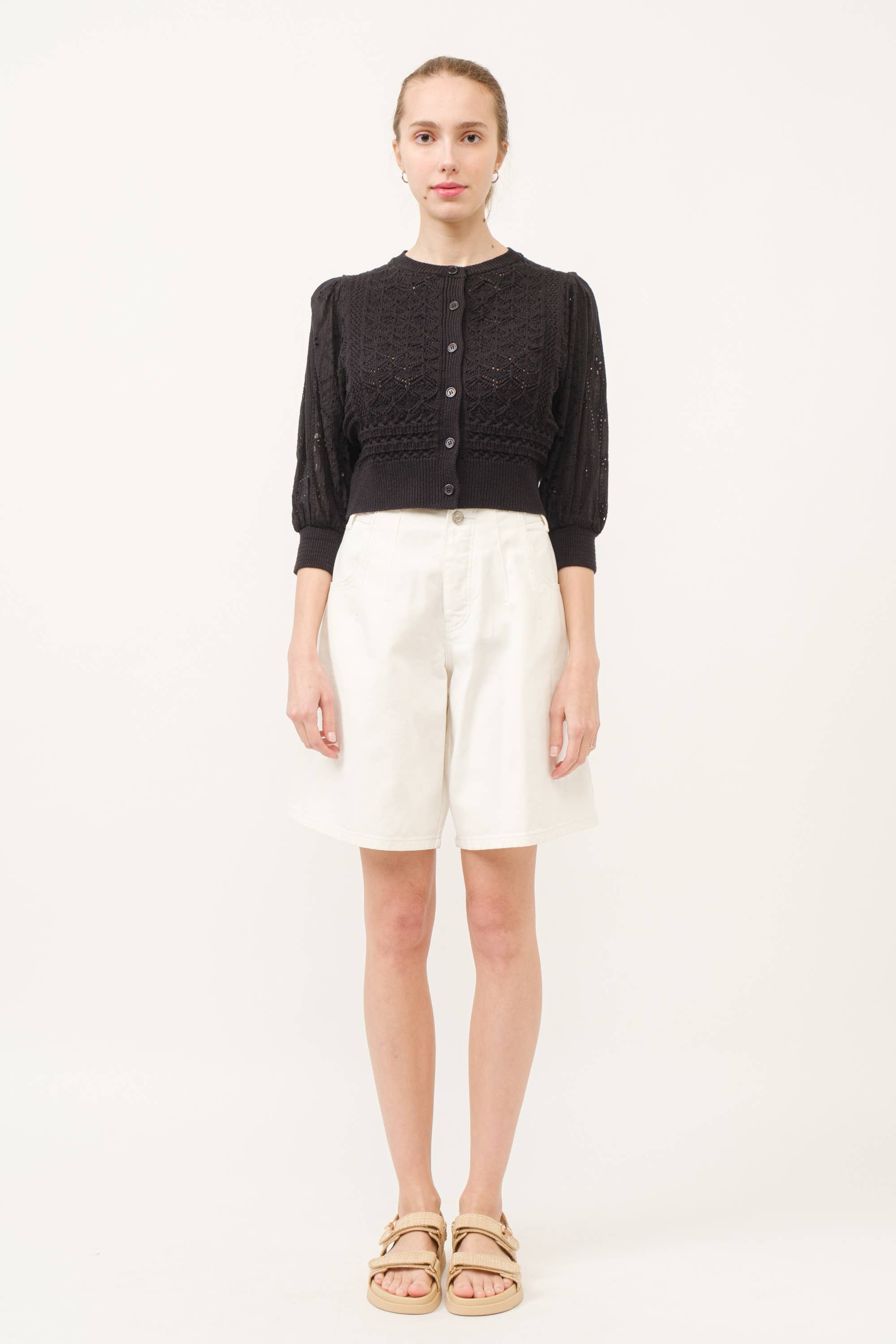 Aaron & Amber – Engroshandel Cardigan - Dame – MAS2722 HENDRY 3/4 ÆRMER GENNEMGÅENDE CARDIGAN13