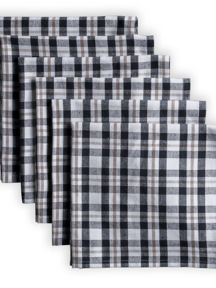 Napkins 100% Cotton 18"x18" -Set of 6-Moonless Night Zealand for wholesale by MDH - Yarn Dyed Checks
