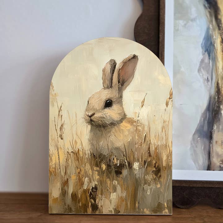 The 19th Collective - Wholesale Sign - Spring Wood Sign - Bunny Art Print - Easter Decor