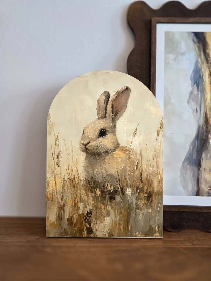 Forårstræskilt - Kaninkunsttryk - Påskedekoration for engroshandel hos The 19th Collective