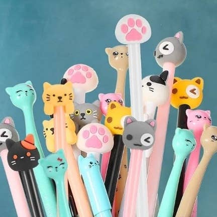 Cute Cat Gel Pen Set with Comfortable Grip for wholesale by Crover