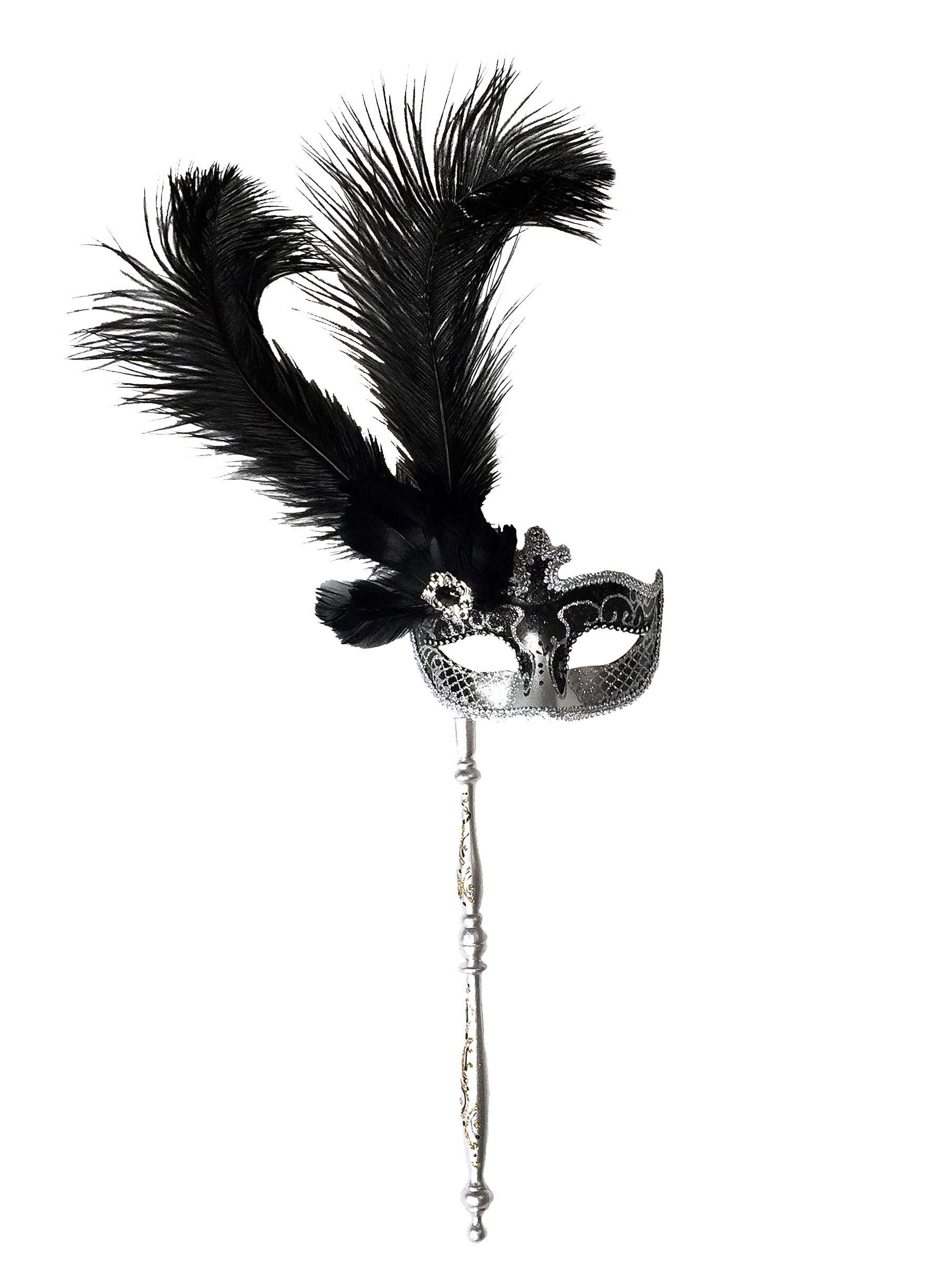 Mardi Gras Creations - Wholesale Costume - Women's - Anarkali Mask With Eye Detail With Detachable Stick5