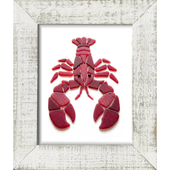 Sea glass LOBSTER Framed Print for wholesale by LISART LLC