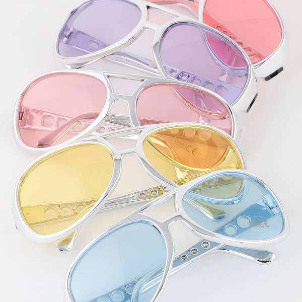 Multicolor Bright Tinted Aviator Sunglasses for wholesale on Faire