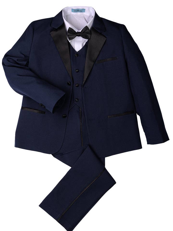"Prodigy" Kids Navy Tuxedo (5-Piece Set) for wholesale by Cardi International