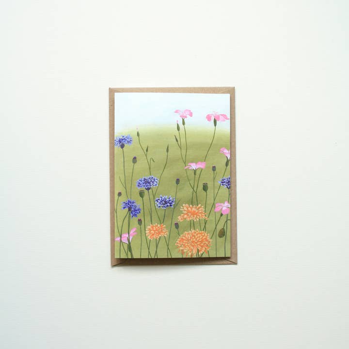 Wildflowers card for wholesale by Cathryn Worrell Art and Illustration
