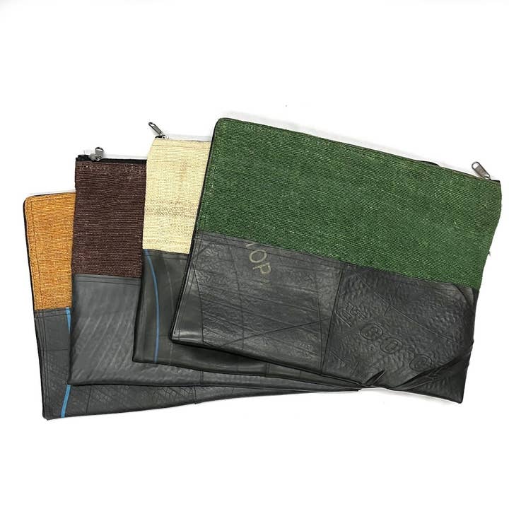 Vegan Recycled Inner Tube and Hemp 16" Laptop Computer Case for wholesale by Women of the Cloud Forest