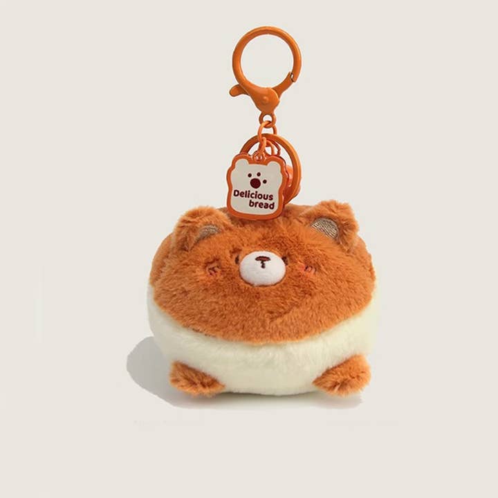 Cute Bread Furry Bear Rayon Women's Bag Charms for wholesale by SHINE BUY