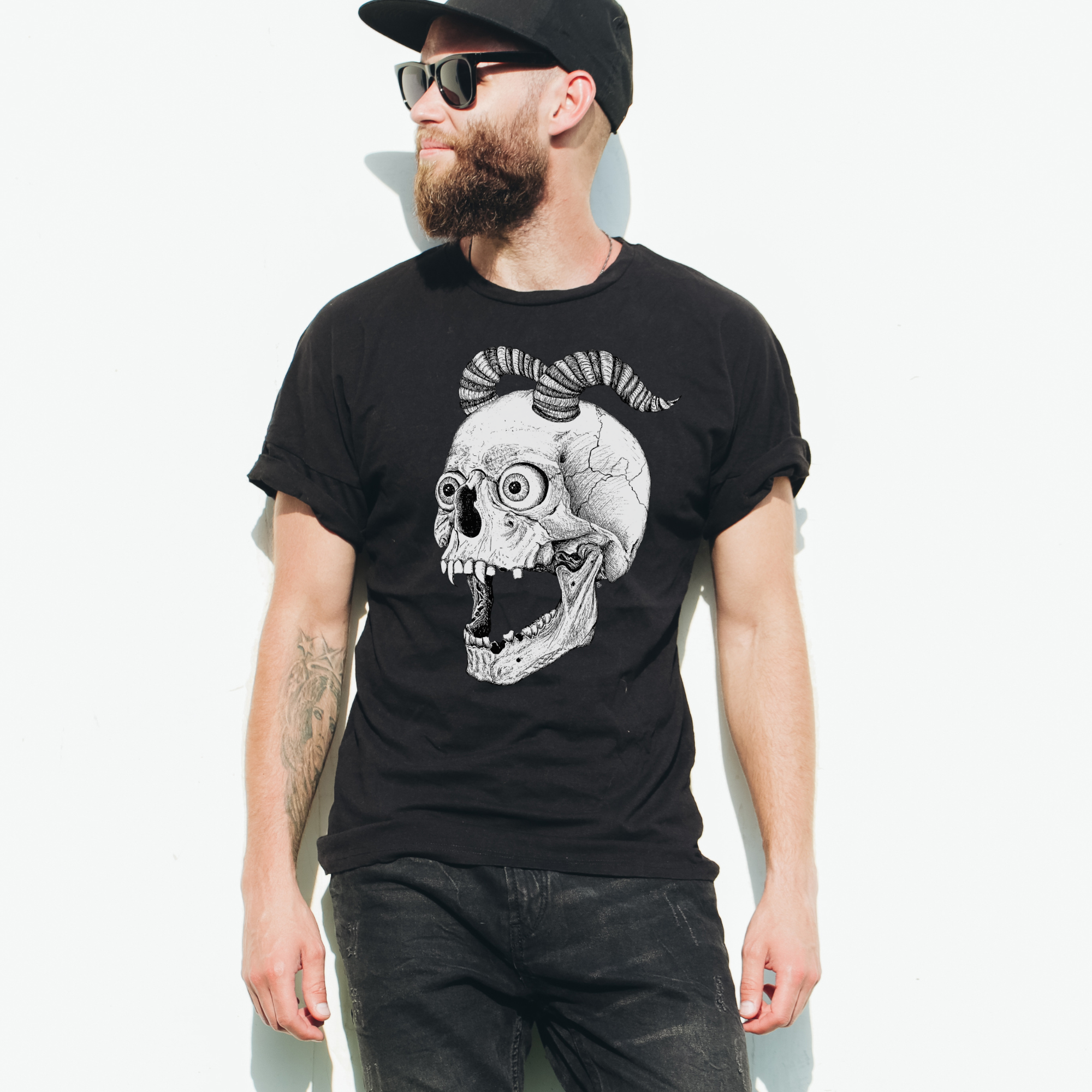 Hannah Kate Makes – wholesale T-shirt (graphic) – unisex – Screaming Skull T-shirt - Black - 100% Cotton - Reg/Fitted6
