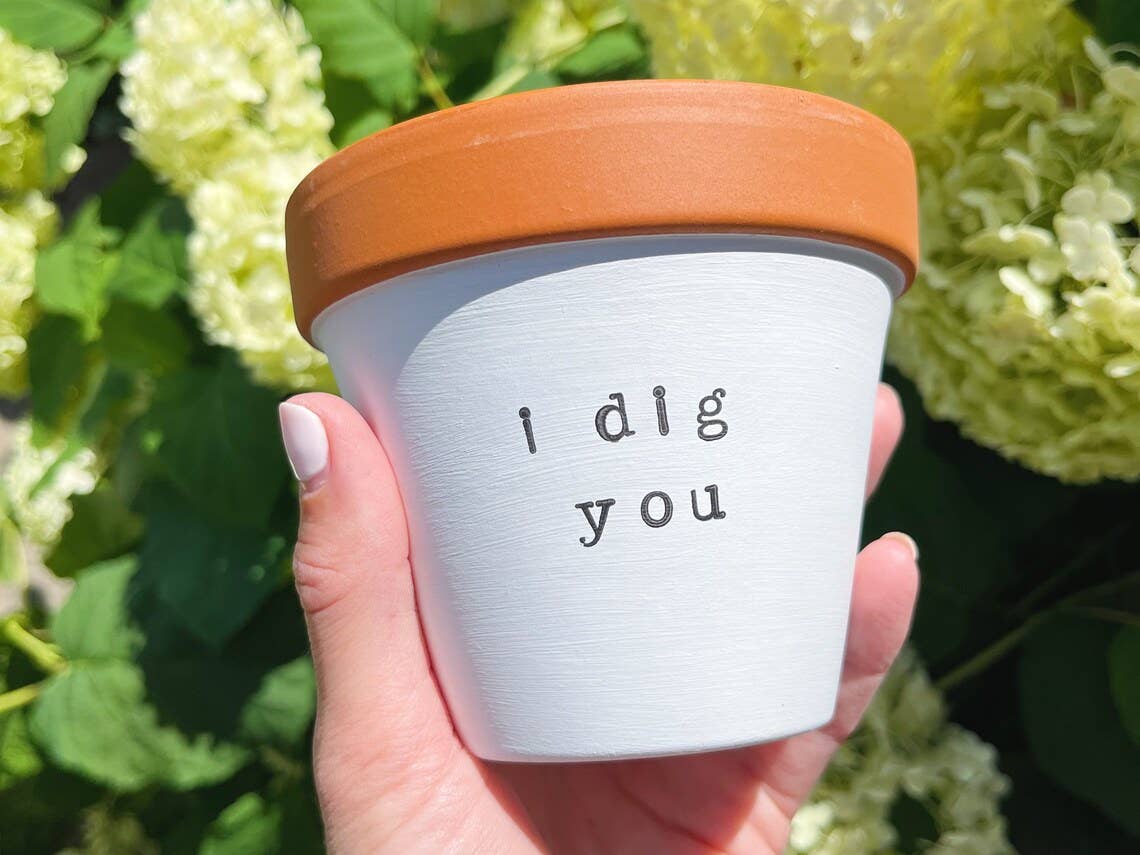 Rally & Roots - Wholesale Plant Pot - I dig you, hand stamped clay planter (Copy) (Copy)1