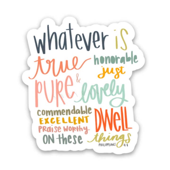 Philippians 4:8 Sticker for wholesale by swaygirls