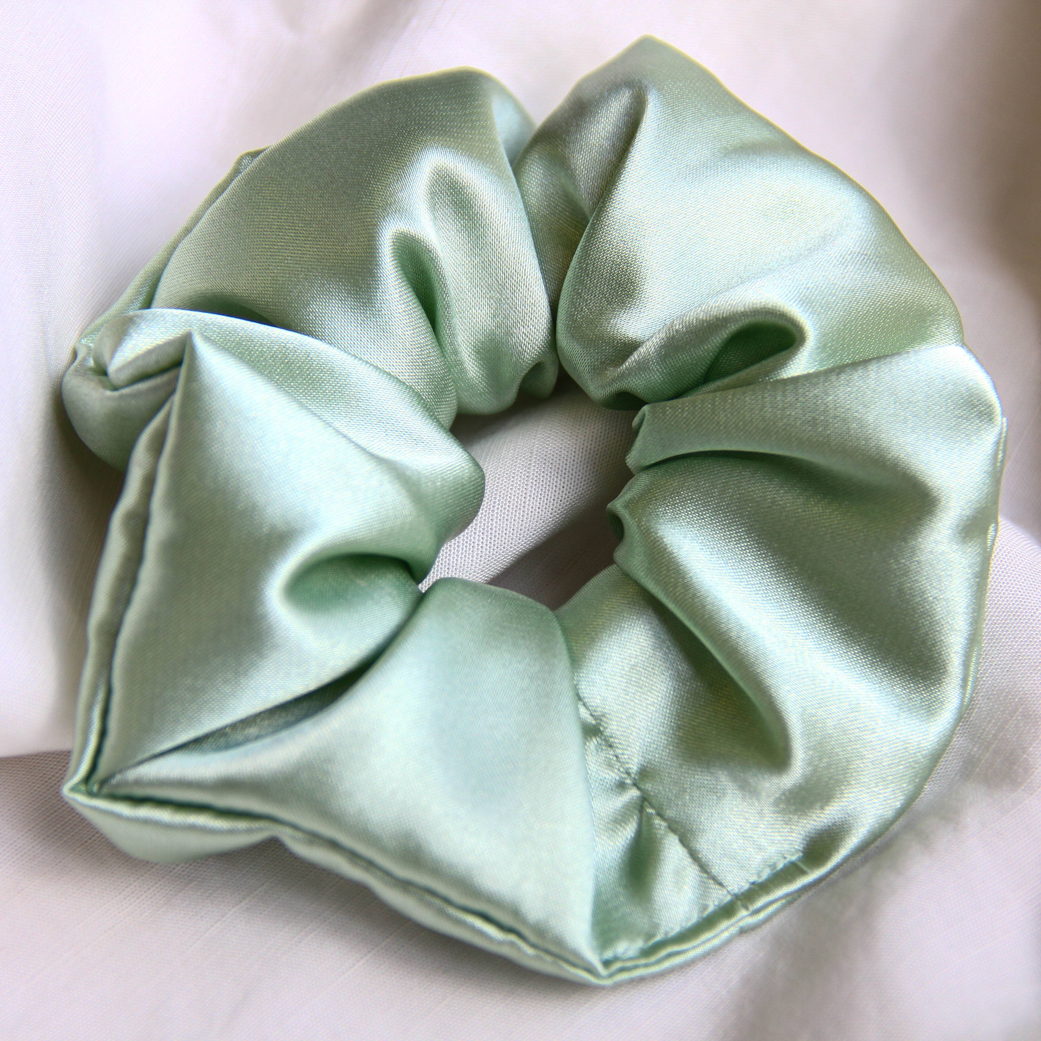Not I But We - Wholesale Scrunchie - Women's - Mint Satin Scrunchie | Green Scrunchie | Handmade + Upcycled3