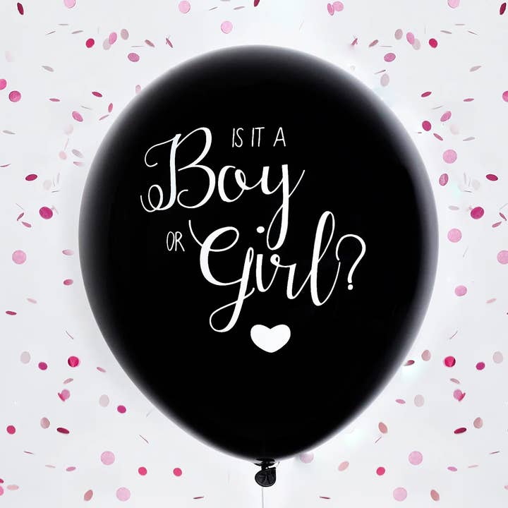 Schwarzer Gender Reveal Latexballon, 45,7 cm, Rosa, 1 Packung für den Großhandel von Hootyballoo by Club Green