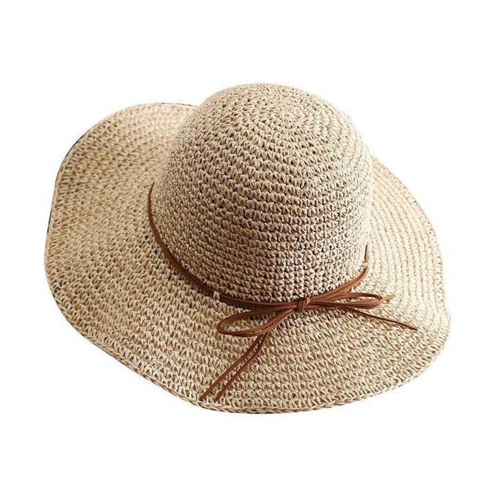 Dipped Shop - Vendita all'ingrosso Cappello di paglia - Donna - Cappello da Pescatore in Paglia Traspirante con Papillon Retrò DP25E4165