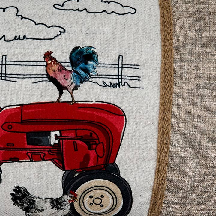 Saro Lifestyle - Wholesale Throw/Decorative Pillow - Farm Tractor Pillow