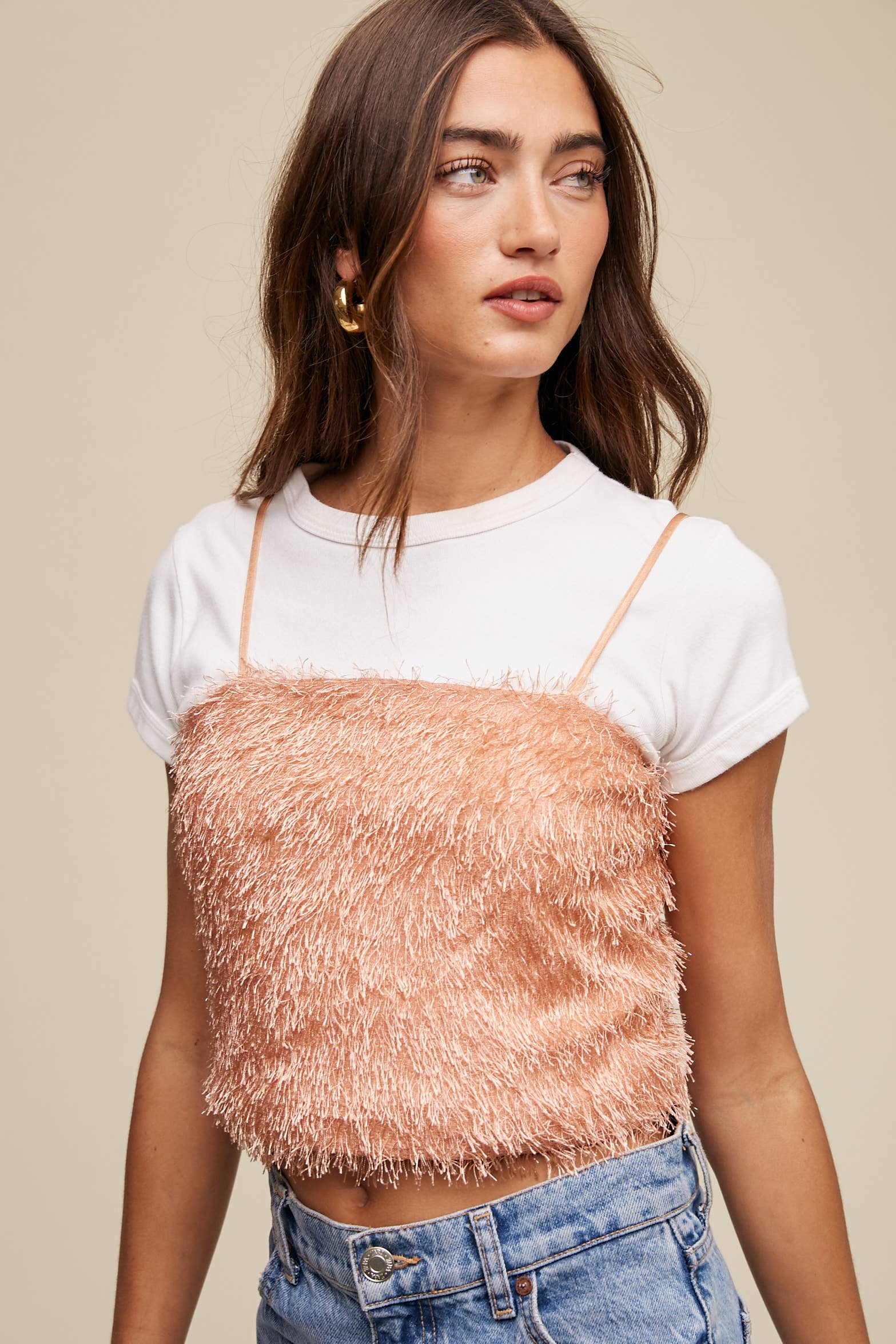 Listicle - Wholesale Camisole - Women's - Metallic Eyelash Knit Cami Top LT13150