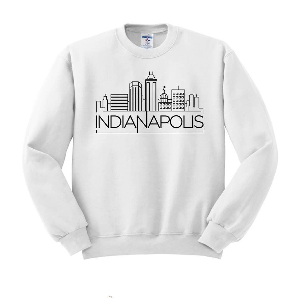 Lucky Luna Apparel – Engroshandel Grafisk Sweatshirt - Dame – Skyline Indianapolis Crewneck Sweatshirt1