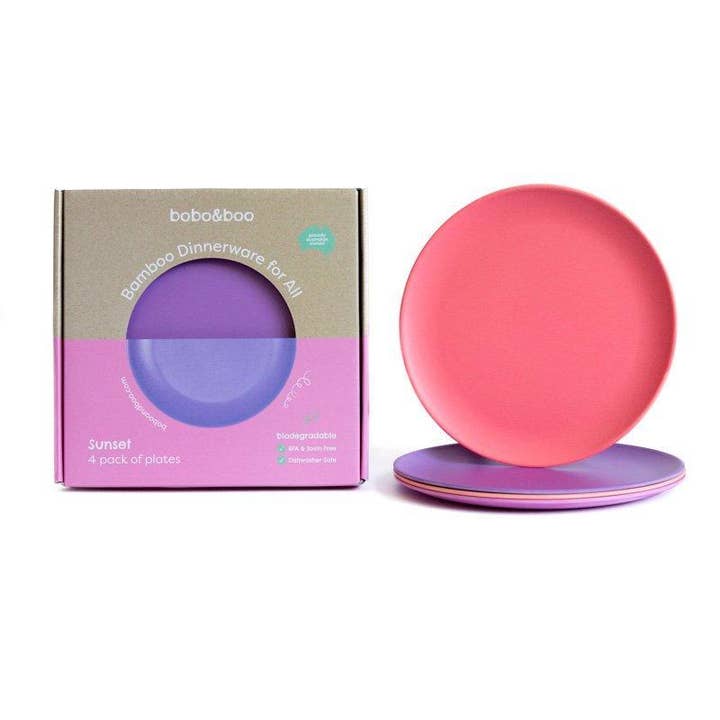 bobo&boo big kid-sized bamboo plates - sunset (25cm) for wholesale by Bobo&boo