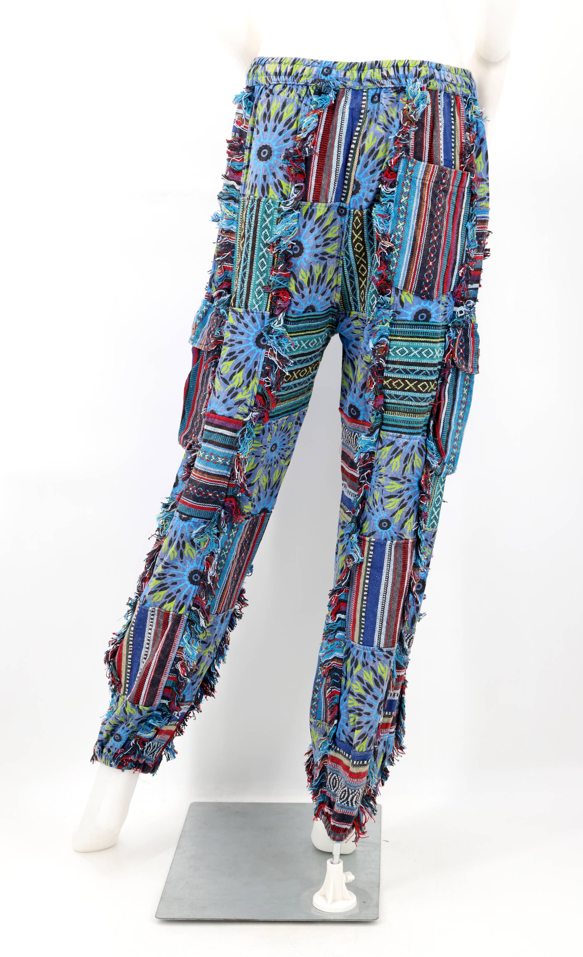 Himalaya Handmade - Wholesale Pants - Unisex - Cotton Hippie Handmade Harem Gheri Patchwork Fringe Bohemian Pants16