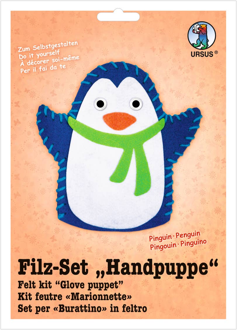 URSUS® / Buntpapierfabrik Ludwig Bähr GmbH & Co. KG - Wholesale DIY Craft Kit - Kids - Felt Set "Hand Puppet Penguin"