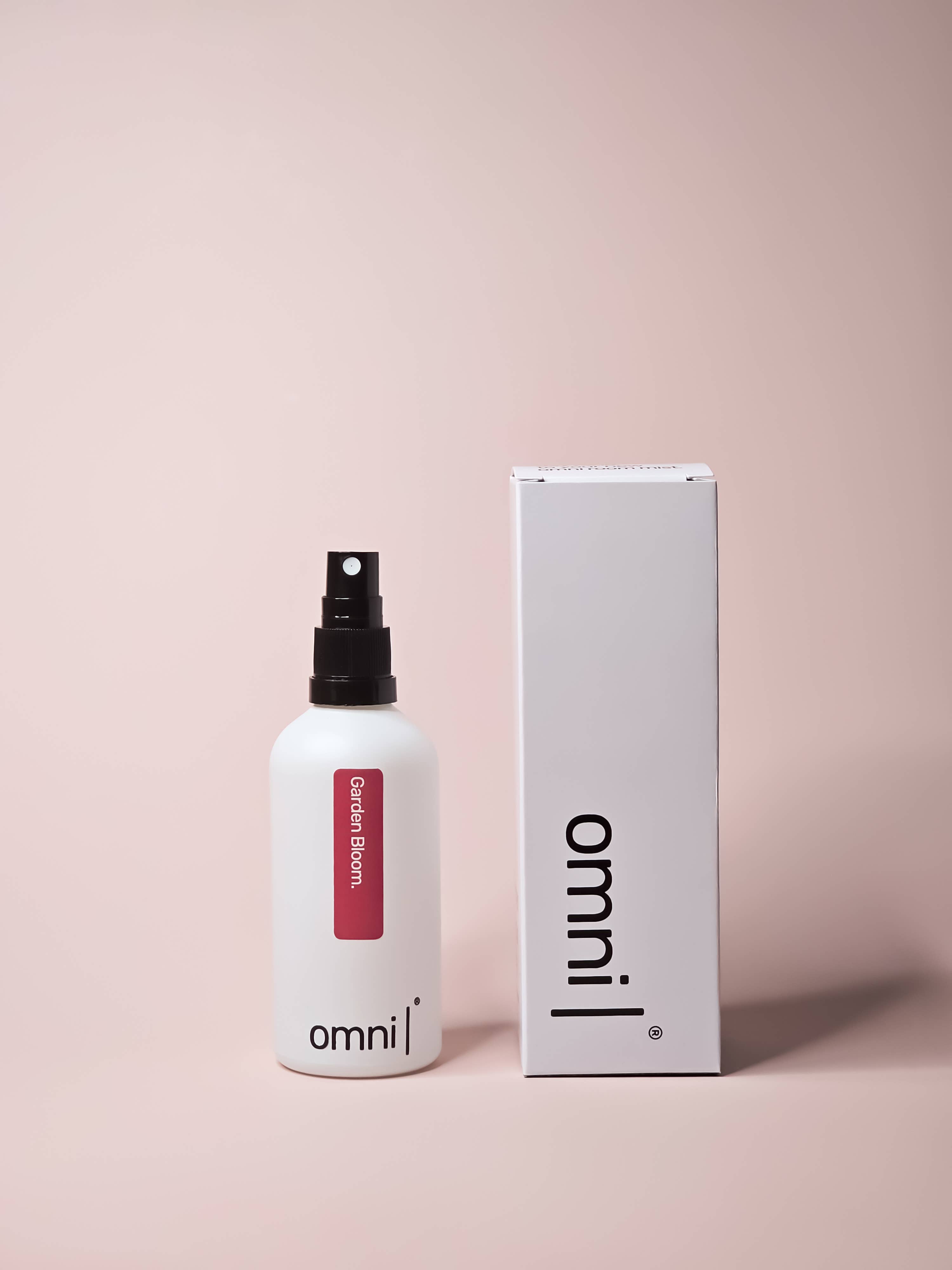 Omni® - Vendita all'ingrosso Spray per tessuti e ambienti - Spray per Ambiente Garden Bloom - 100ml - Peonia, Foglia di Violetta + Ambra1