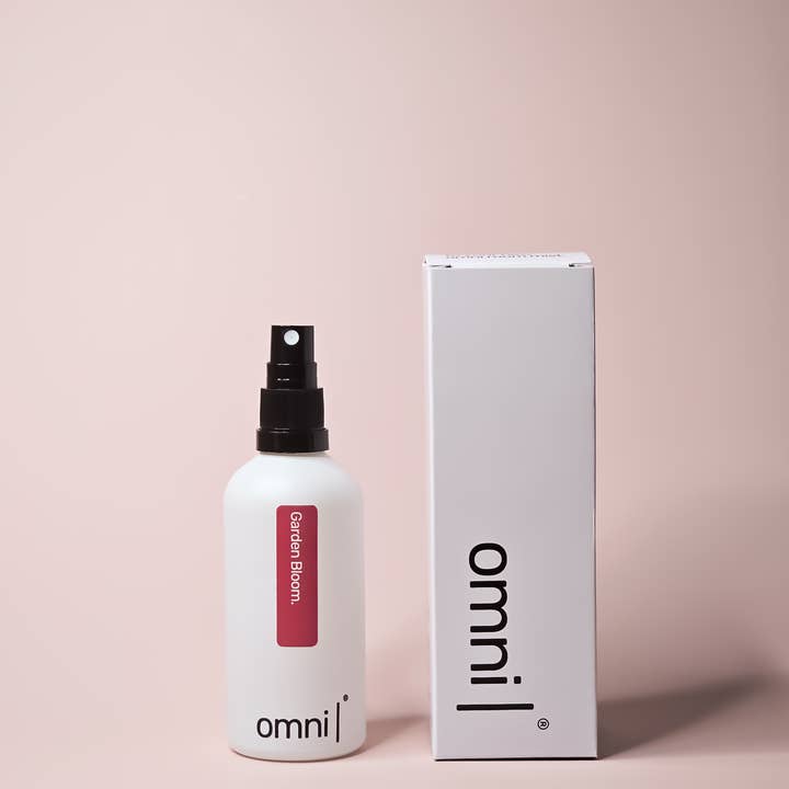 Omni® - Wholesale Kamer- en linnenspray - Tuinbloei Kamerspray - 100ml - Pioenroos, Viooltjesblad + Amber1