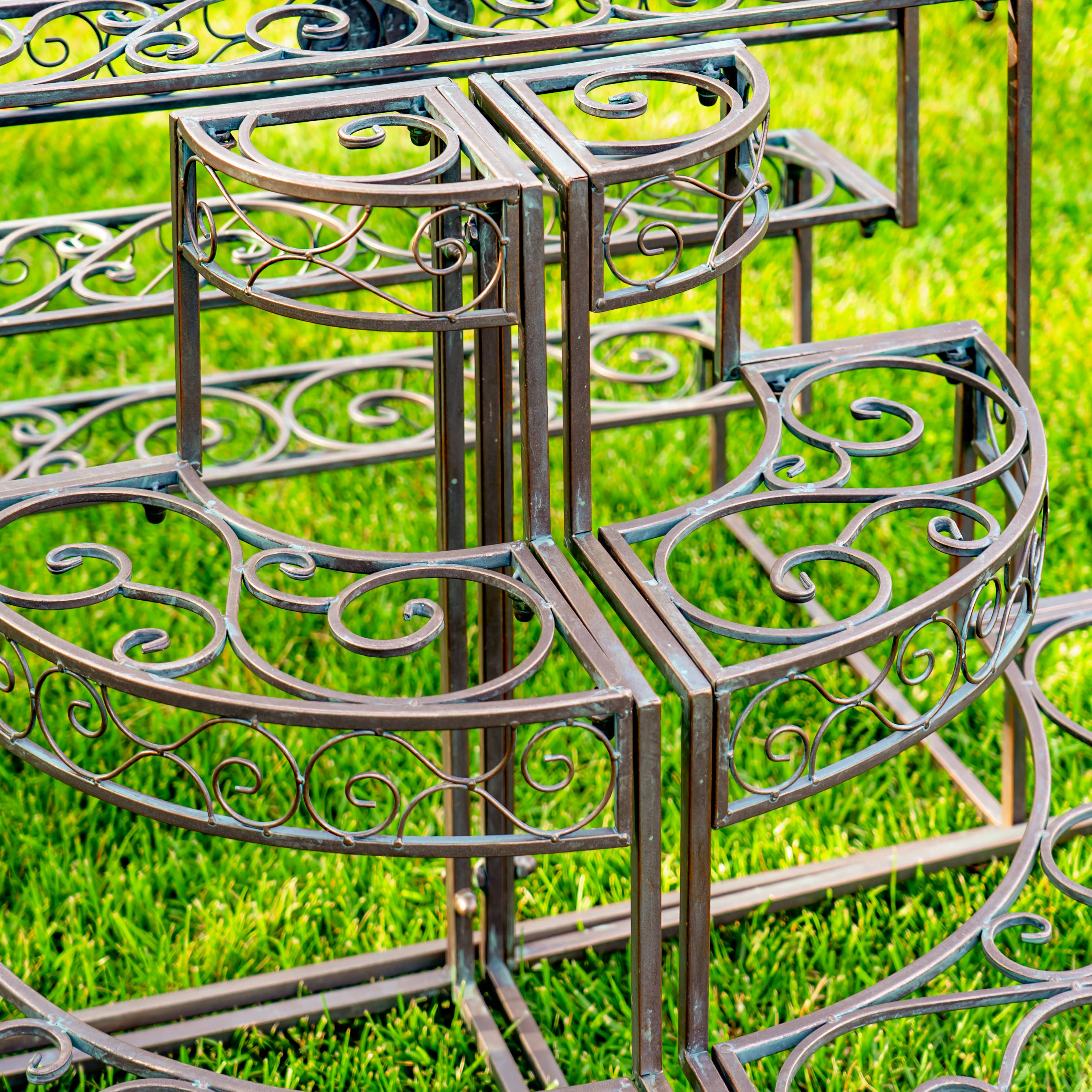 Zaer Ltd. International - Wholesale Plant Pot Stand - Three Tier Metal Riser Plant Stand Display "Stephania"6