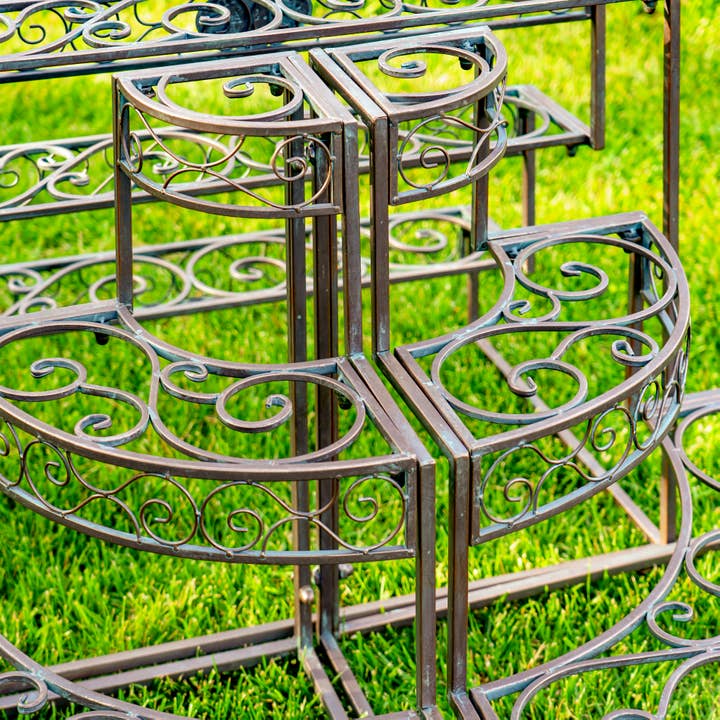 Zaer Ltd. International - Wholesale Plant Pot Stand - Three Tier Metal Riser Plant Stand Display "Stephania"6