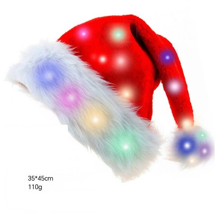 UZ Wholesale Store - Wholesale Santa Hat - Christmas Hat Adult Kids Plush LED3