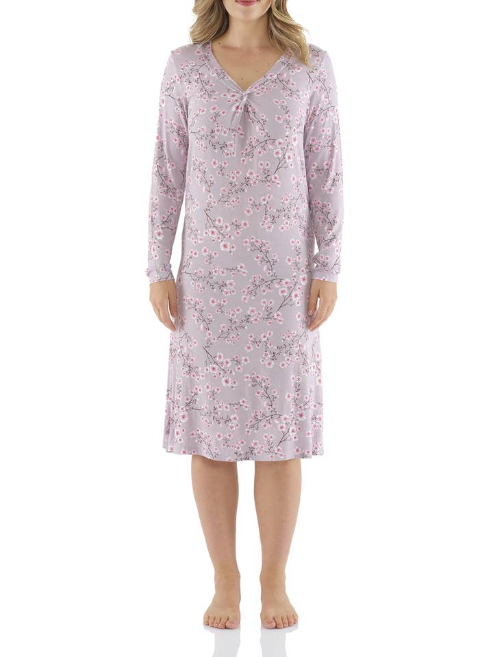 Blossom Bamboo Elastane Twist Nightie for wholesale by Magnolia Lounge