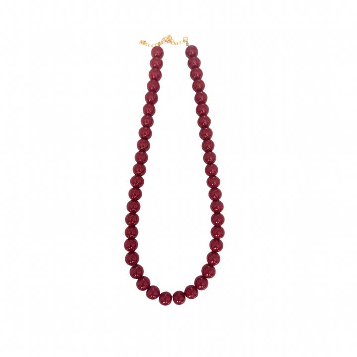 Coco's Beads and Co - Wholesale Beaded/Pearl Necklace - The Colette Necklace- Maroon0