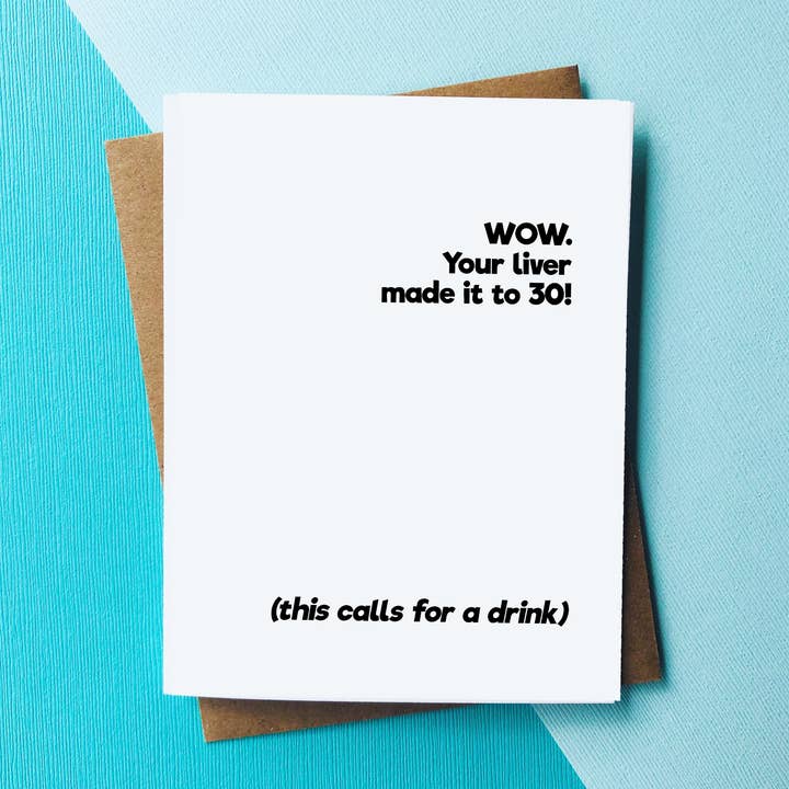 Carte d'anniversaire drôle de congrats To Your Liver pour la vente par Top Hat and Monocle