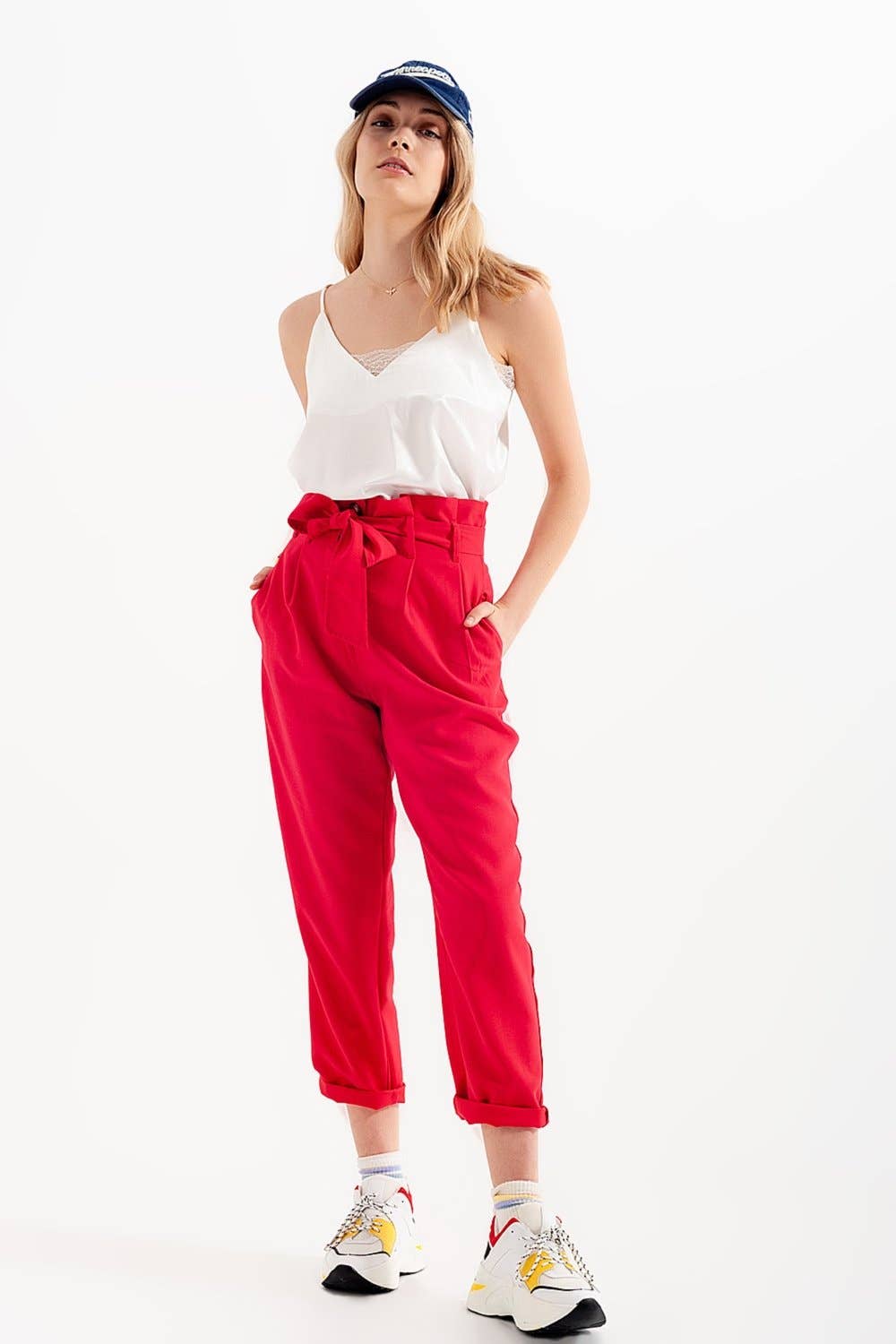 Weiss Satin Camisole mit Spitzeneinsatz in Weiß für den Großhandel auf Faire2