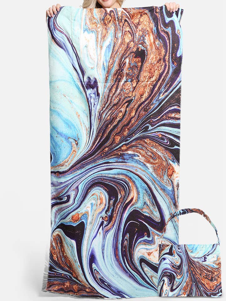 Geode Marble Print Beach Handduk Väska för wholesale av Hana
