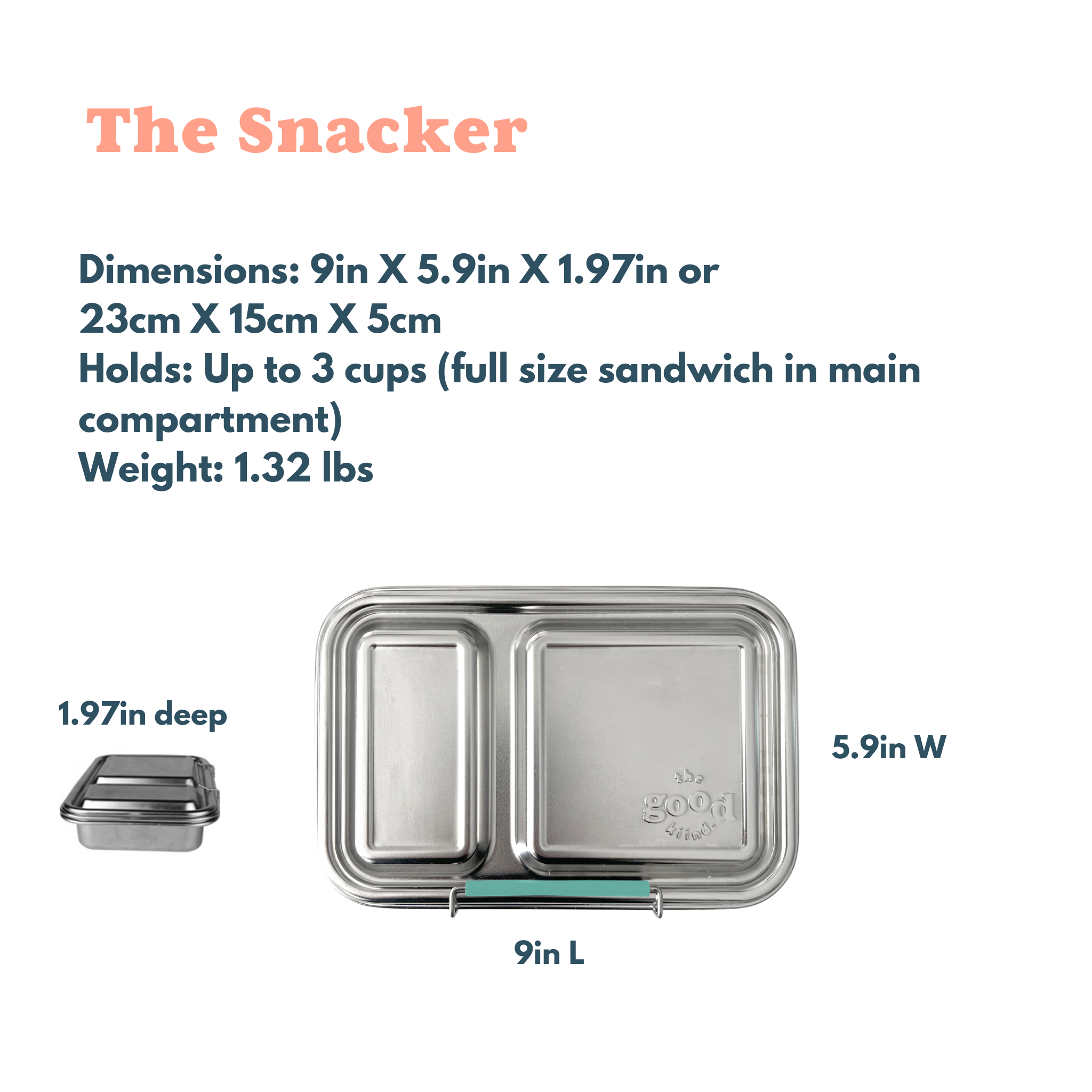 The Good Kiind - Wholesale Lunch Bag/Box - Kids - Back to school, stainless steel, lunch box: The Snacker™15