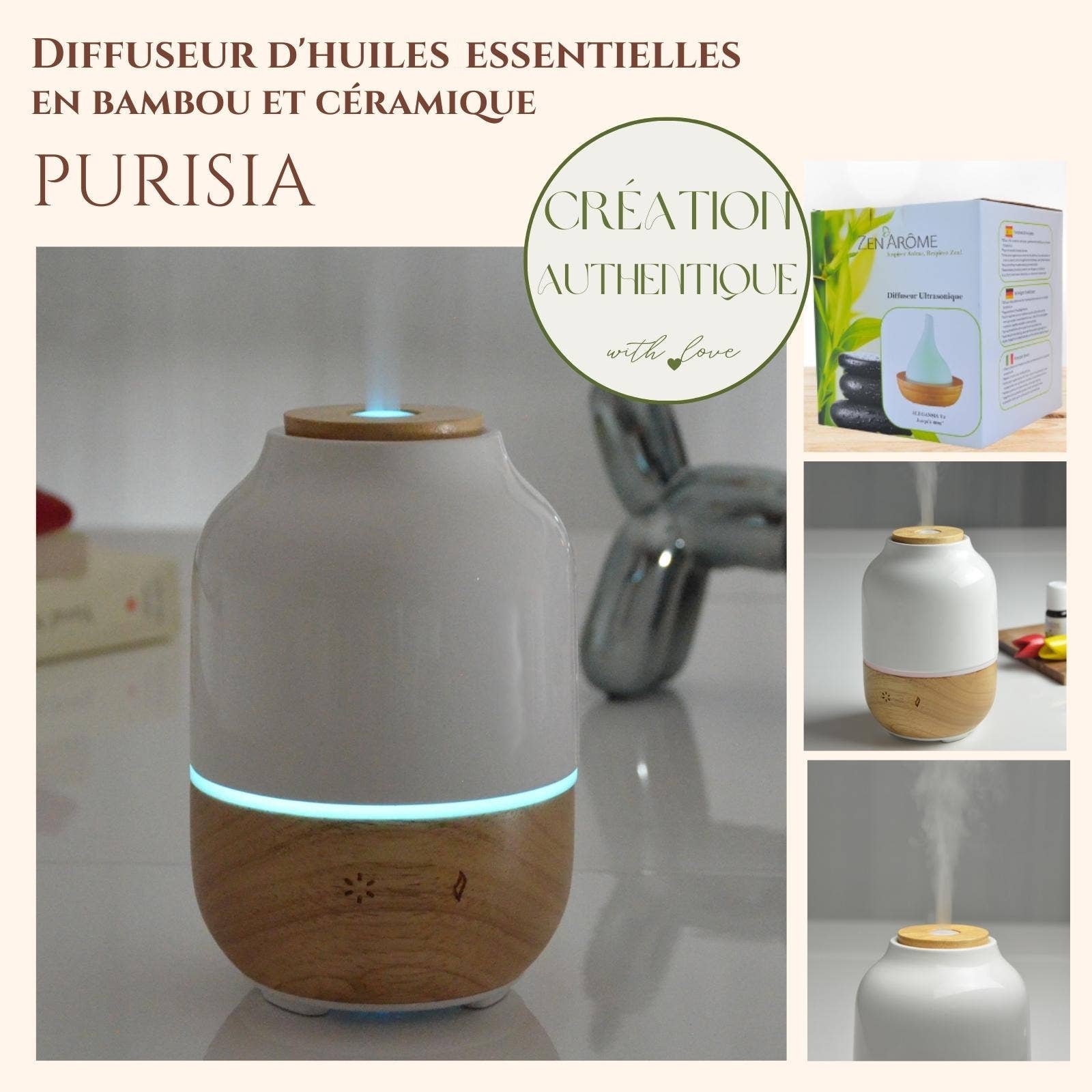 Humidificateur & Diffuseur Huiles Essentielles CANDLE - Top Zen