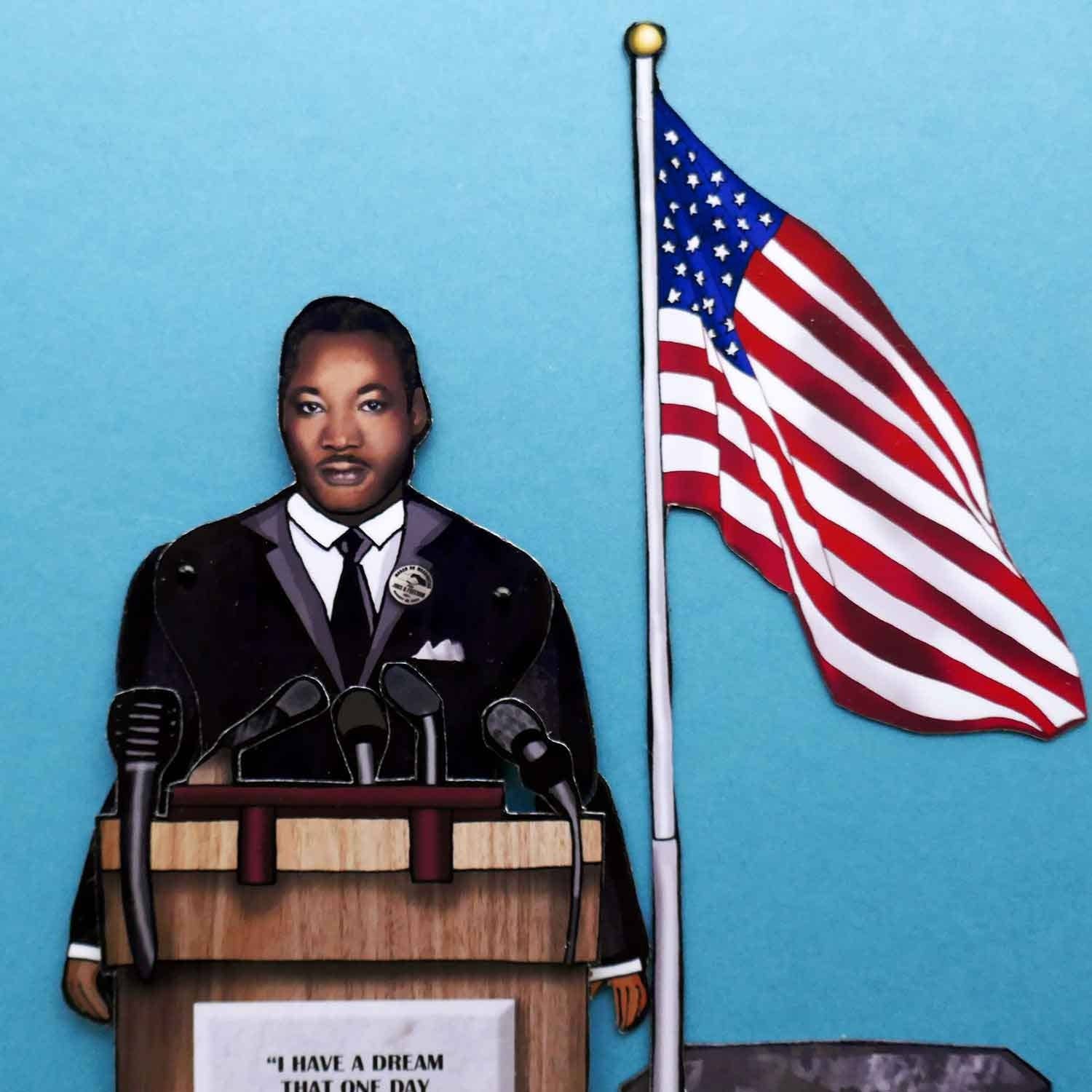 THE PAPER IDOLL - Vendita all'ingrosso Calamite - Magnete da frigo posabile o set ispirato a Martin Luther King7