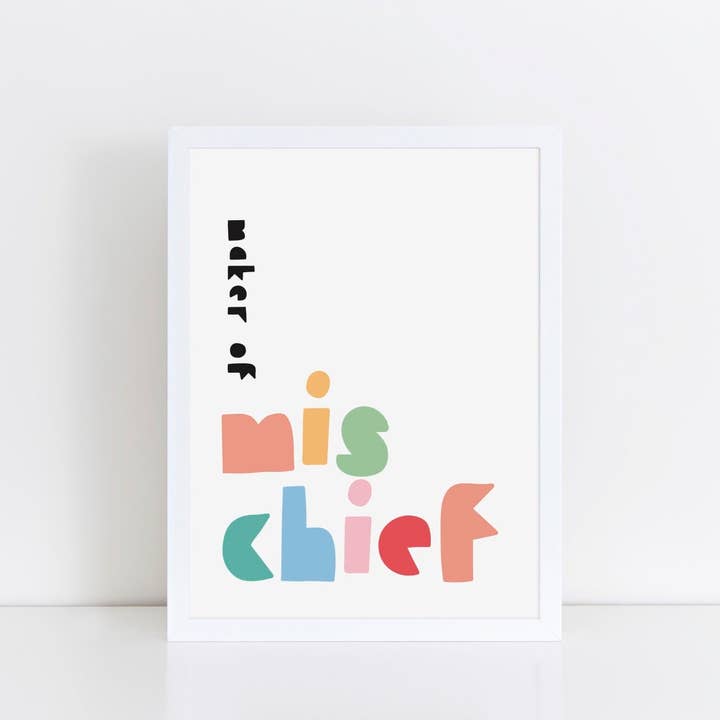 Maker of Mischief Print - lentetinten voor wholesale door The Little Jones