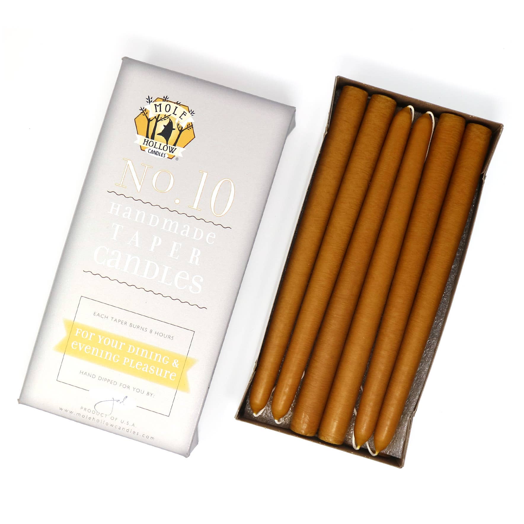 Mole Hollow Candles - Vente Bougies/bougeoirs coniques - Bougies effilées non parfumées trempées à la main de 10" - 39 couleurs fabriquées aux États-Unis17