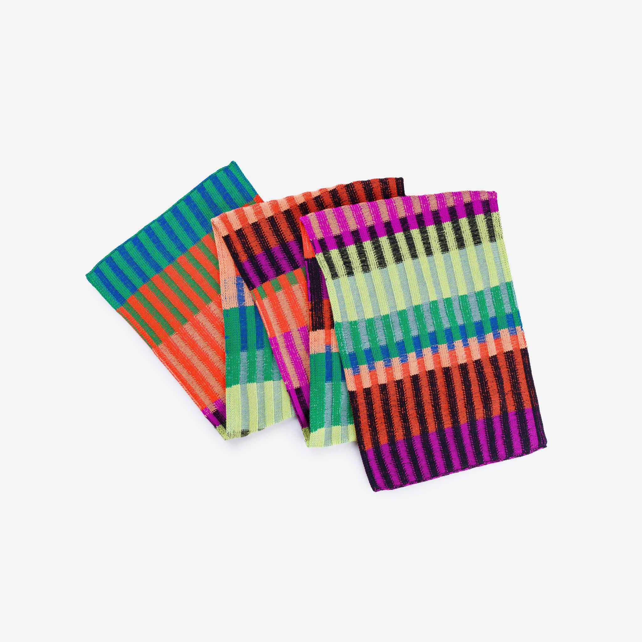 VERLOOP | knits – Cachecol - Mulher por atacado – Cachecol de malha oversized com listras trançadas bicolor3